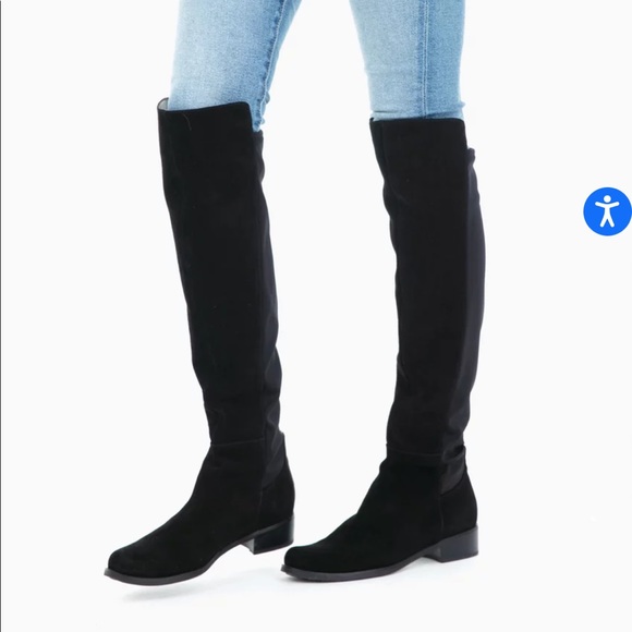 Black suede over the knee boots - Picture 2 of 7